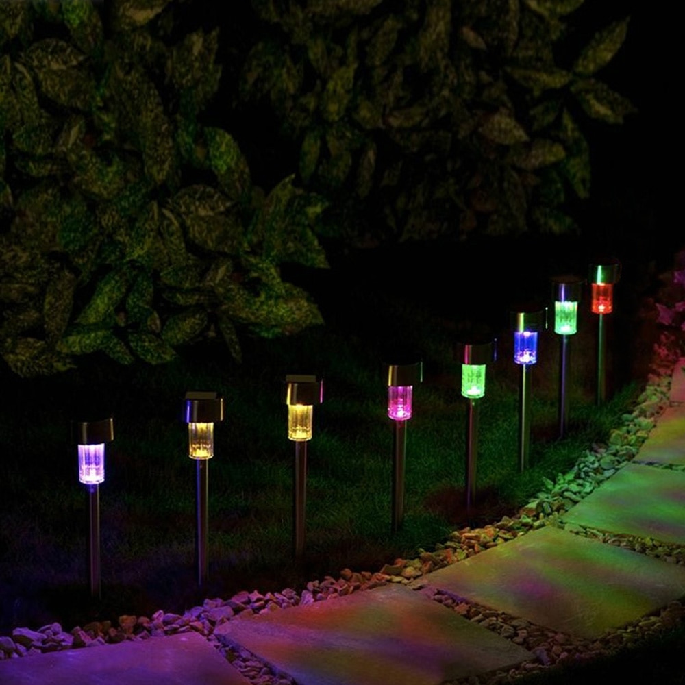 8 stuks/set Kerst Geleidelijke Kleur Veranderende LED Gazon Licht Lamp Lampada LED Solar Lampen met Stake voor Outdoor Pathway Tuin