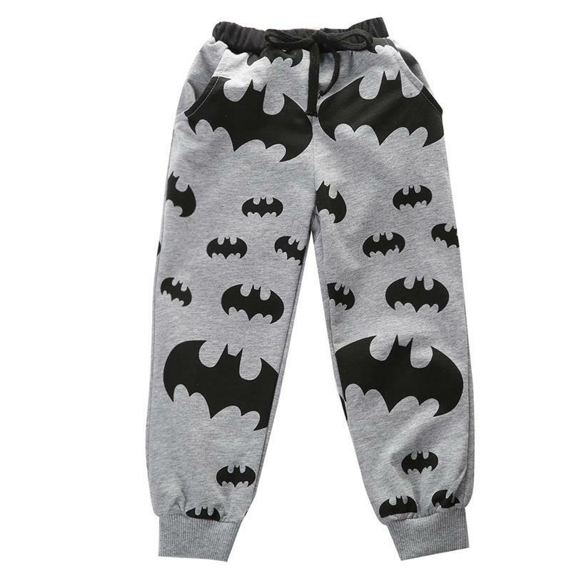 2 To 7years Kids Boys Active Long Trouser Boys Clothes Young Children Cotton Bat Print Boys Sports Trousers Boys Quick-Dry Pants