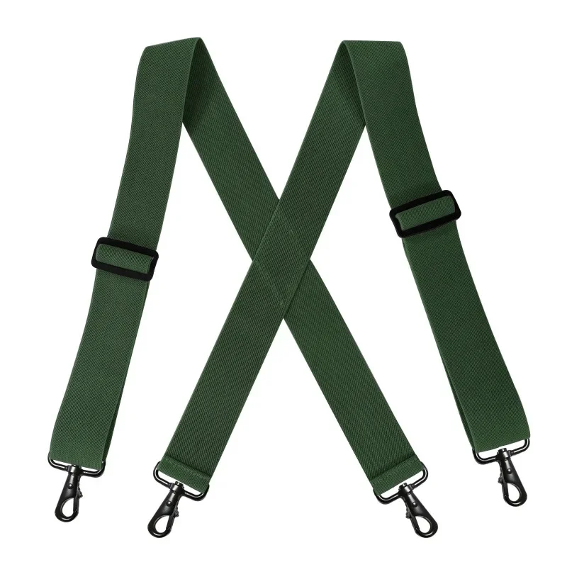 Deepeel 5*120cm herrhängslen för vuxna, 4 klämmor, krokspänne, breda stretchremmar, manliga jockstrap-hängslen, mäns kjol, jeanstillbehör: Grå