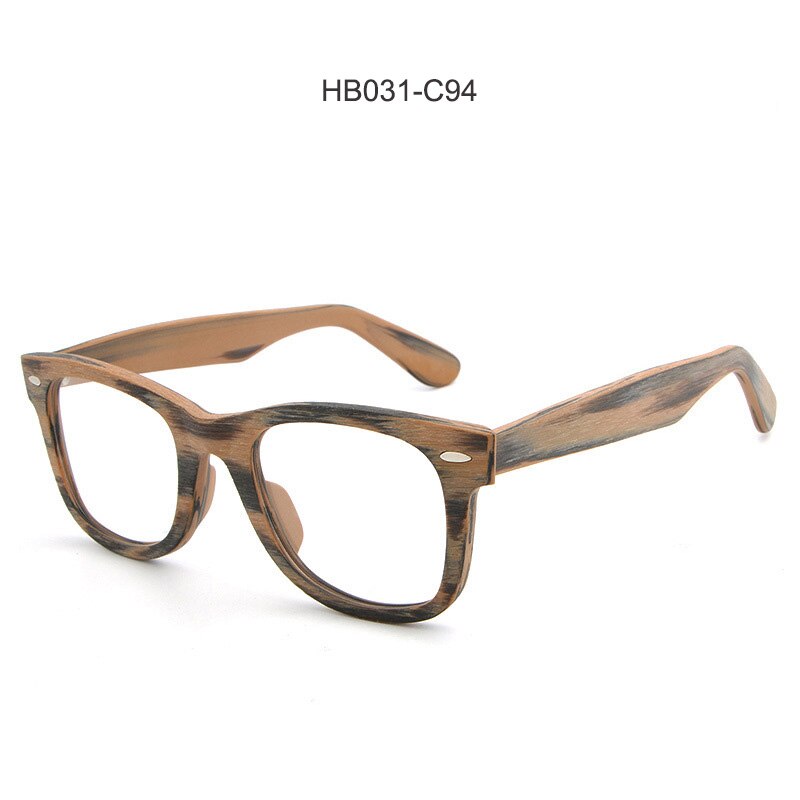 HDCRAFTER-montures de lunettes de Prescription, Grain de bois, monture optique pour myopie, avec lentille transparente, pour hommes et femmes, montures pour lunettes: HB031-C94