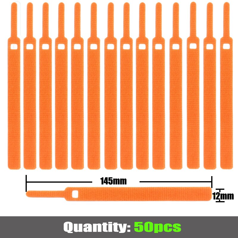 50 stücke 12mm * 145mm Verschluss Band kabelbinder Klebstoff Magie Haken Schleife Stock bulckle Gürtel Bündel Draht linie Band schnur