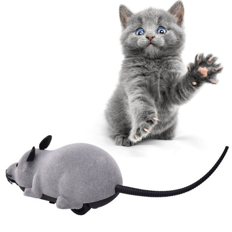 ♕S Gedraaid Rat Speelgoed Voor Katten, grappige Draadloze Elektronische Afstandsbediening Mouse Speelgoed Voor Katten Honden Huisdieren Kids