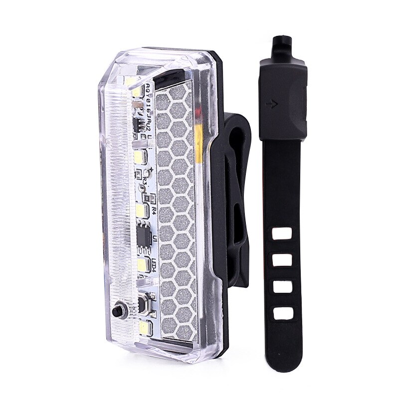 Fiets Achterlicht USB Oplaadbare Rijden Achter Fietslicht Led Mountainbike koplamp Fietsen Licht Staart-lamp luz bicicleta: White