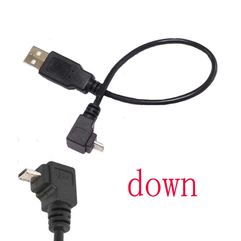 90 Graden Hoek Usb 2.0 A Male Naar Links Rechts Micro Usb-kabel Man Voor Telefoon Samsung Data Lading Connector kabel