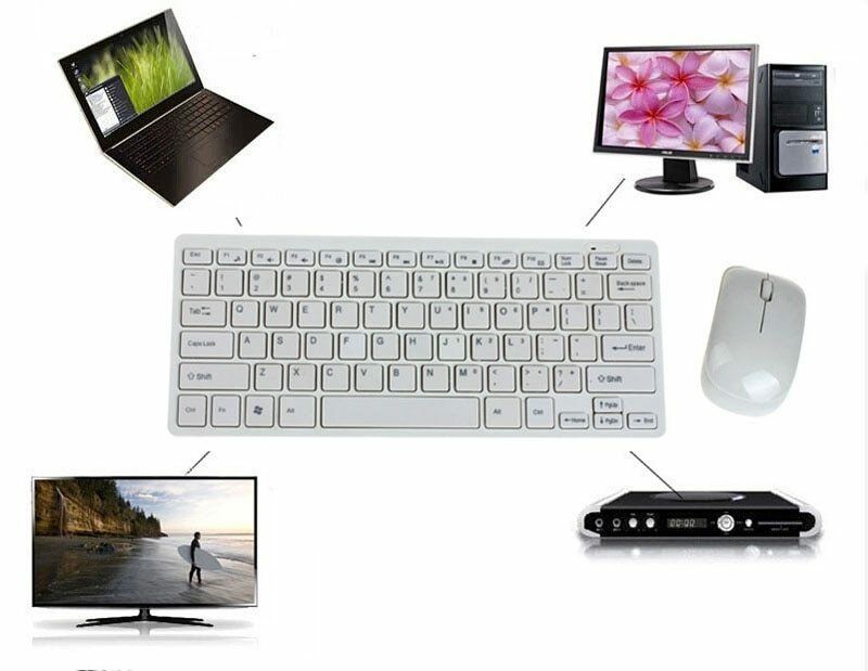 2.4G Mini Wireless Keyboard and Optical Mouse Combo Black/whit for Samsung Smart TV Desktop PC