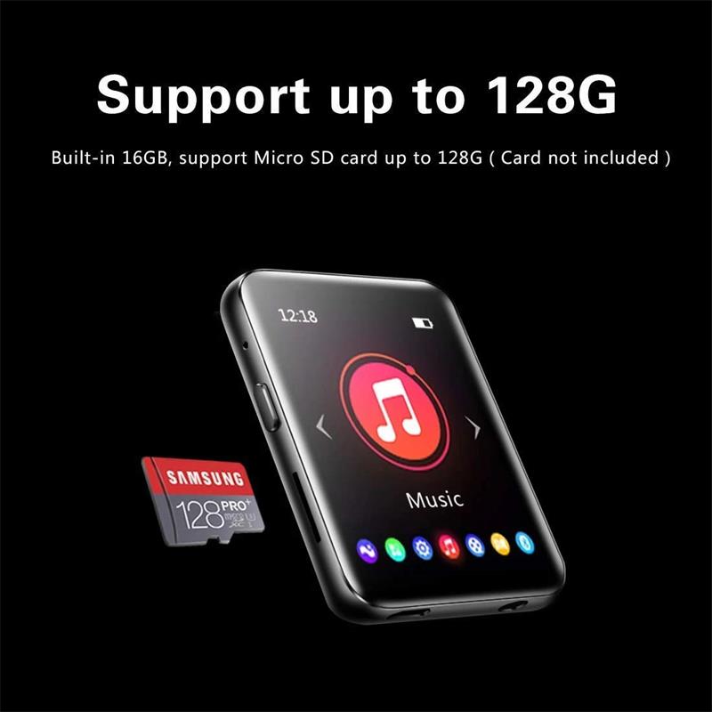 MP4 Player Bluetooth X1 Full Touch Screen Portable Audio Music Player Built-in Speaker with FM Radio, Recorder, E-Book