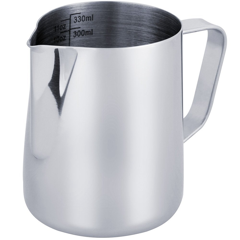 Milk Jug 350Ml/12 Fl.Oz, 304 Stainless Steel Milk Pitcher, Milk Frothing Jug For Making Coffee Cappuccino: Default Title