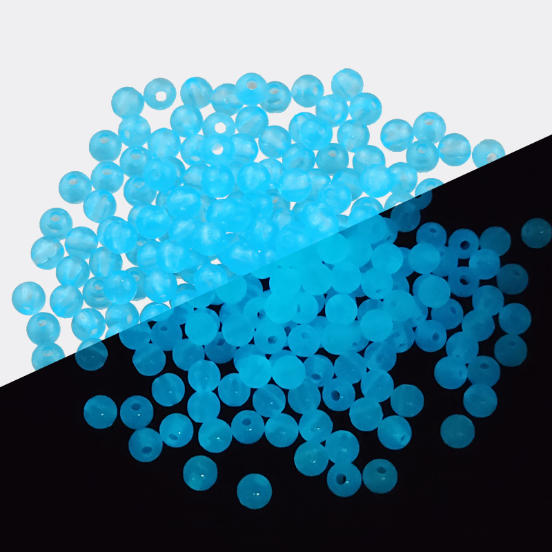 50 ~ 200 Uds. Cuentas sueltas redondas acrílicas luminosas blancas, verdes y azules que brillan en la oscuridad para fabricación de joyería, pulseras DIY de 6/8/10MM: Gris / 4 mm