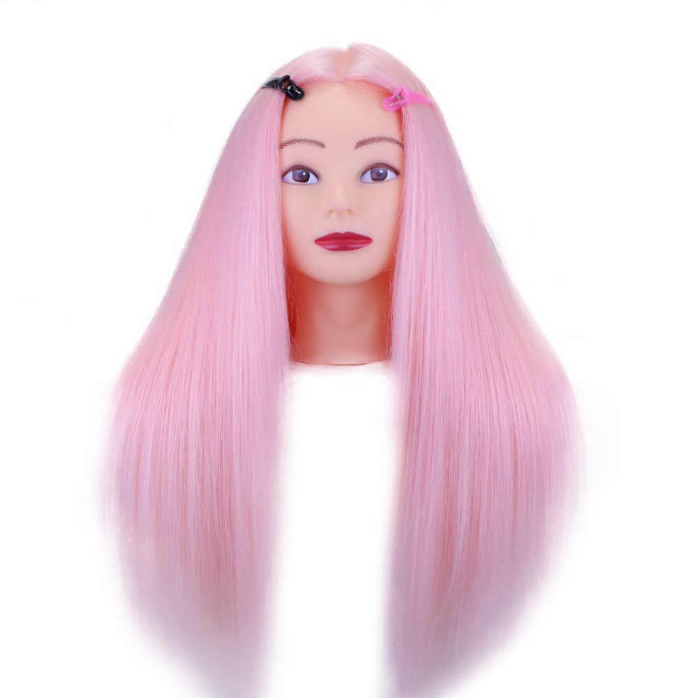 85%Real Hair Doll Head For Hairstyle Training Head Kit Mannequin Head Styling To Practice Curl Iron Straighten: Gun Metal