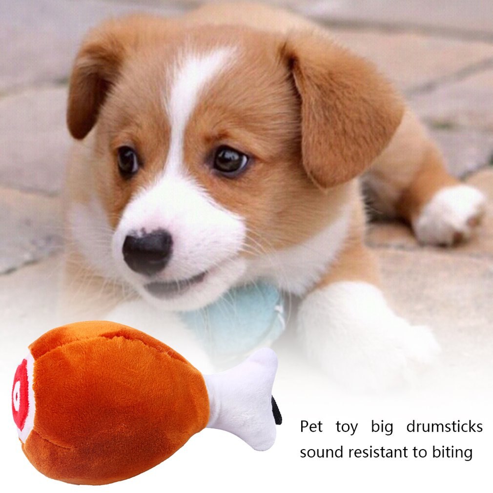 Huisdieren Hond Speelgoed Grote Drumstick Toy Bite Slip Vocal Knuffel Teddy Hond Knuffel Geluiden Maken Kip Been Leuke veilig Schoon