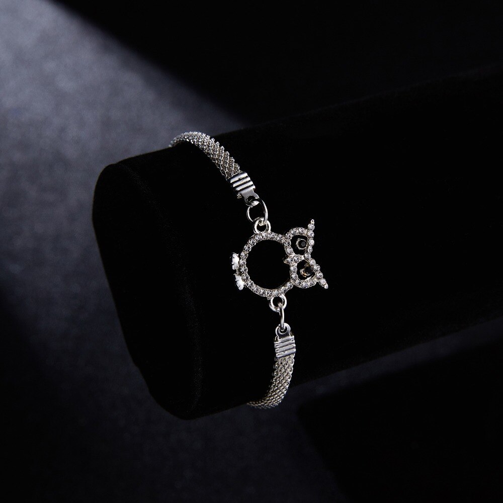 Rinhoo Zilver Kleur Animal Uil Armbanden Voor Vrouwen Mode Bruiloft Armbanden &amp; Bangles Valentijnsdag