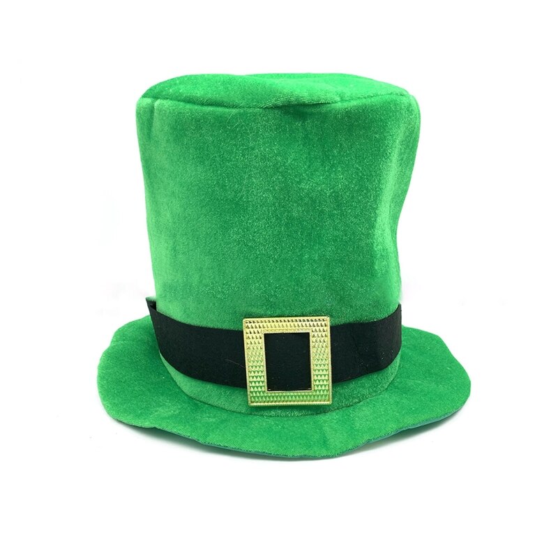 Sombrero de Stovepipe Unisex, gorra de trébol irlandés, sombrero de Leprechaun verde, sombrero irlandés para Saint Accesorios para disfraz del día de Patricio