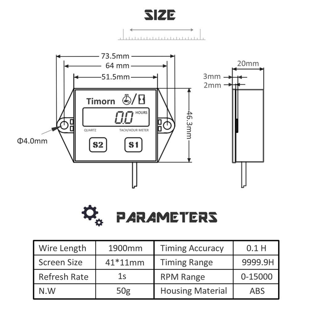 Motorcycle Digital Display rpm meter Motorboat Engine Electronic Tachometer Cafe Racer Motorcycle Digital Gauge Speedometer