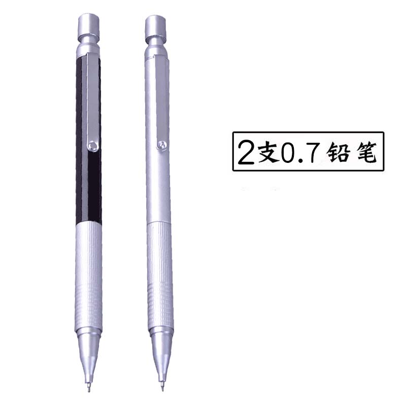 Deli 0.9mm lead holder School Students Metal Low Center Of Gravity Writing Automatic 0.7mm Mechanical Pencil 0.7mm 0.7 Pencil: 0.7mm pencil X 2