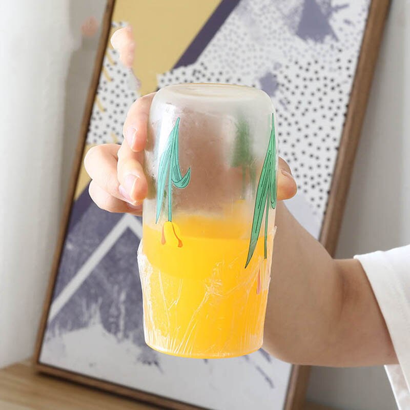 1pc Plastic Food Wrap Dispenser with Slide Cutter Adjustable Cling Film Cutter Preservation Foil Storage Box with Suction Bottom