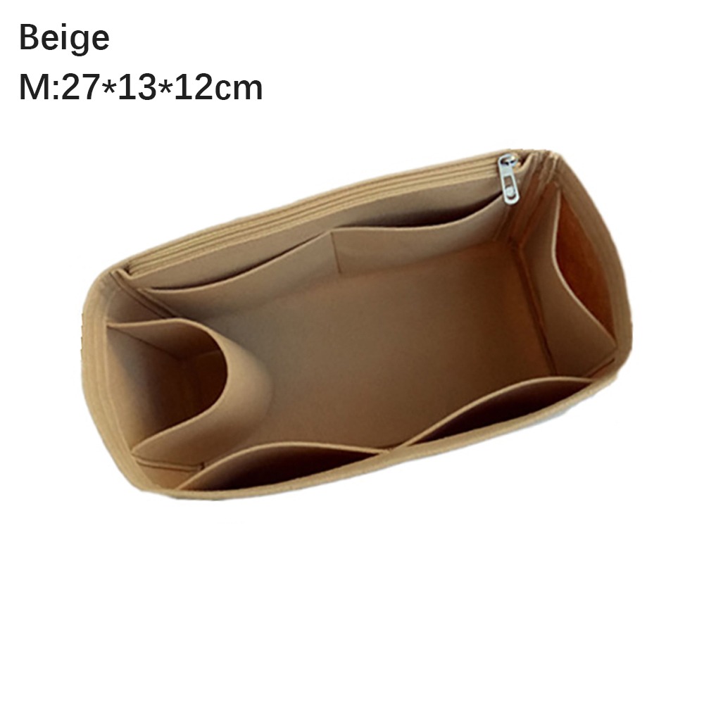 Felt Handbag Insert Bag Multi-Pocket Bag Support Purse Liner Portable Storage Organization Bag Organiser for Birkin25/30/35: Red