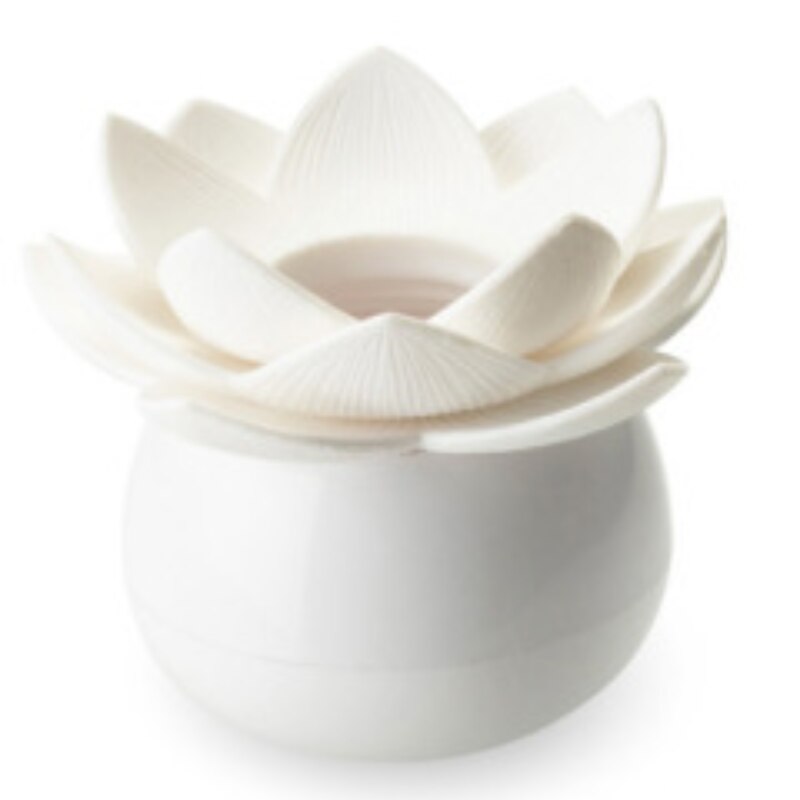 Cotton Swab Box Non-automatic Toothpick Holder Without Cover Cotton Swab Holder Lotus Shape Toothpick Holder: White