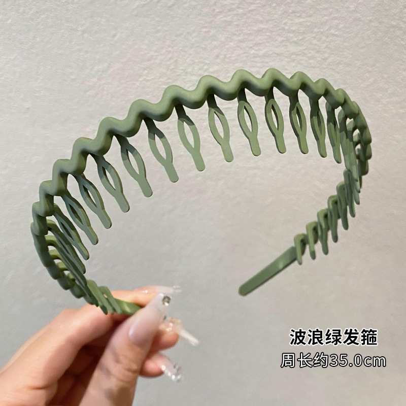 Diademas onduladas de Color sólido para mujer, peines antideslizantes dentados a la , accesorios para el cabello, diademas deportivas para lavado de cara para niña, 1 ud.: Chapado en plata