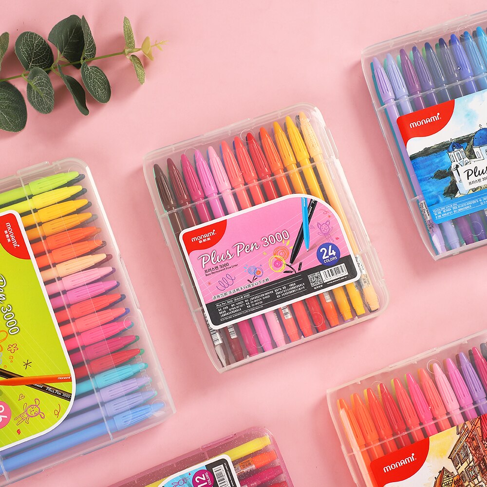 JIANWU Monami 3000 puls 48 farben/Kasten Aquarell Stift einstellen Schüler Farbe Skizze Stift Süssigkeit Farben 0,4mm Haken linie Stift Kunst Liefert