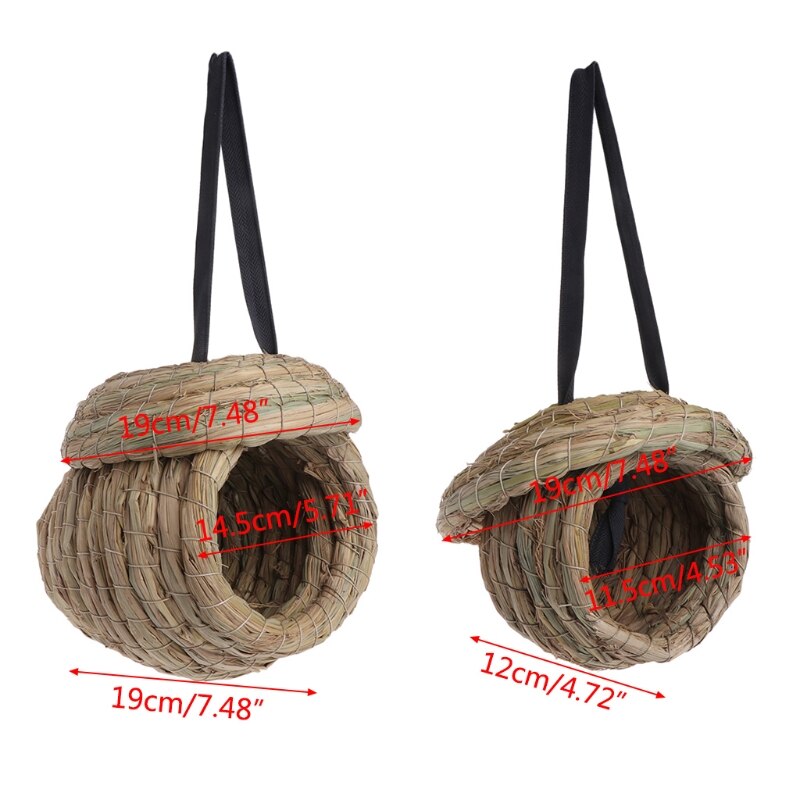 Nido di uccello Naturale Treccia di Paglia Casa Ara Rondine Animali Gabbie dell'animale Domestico Accessori LX9C