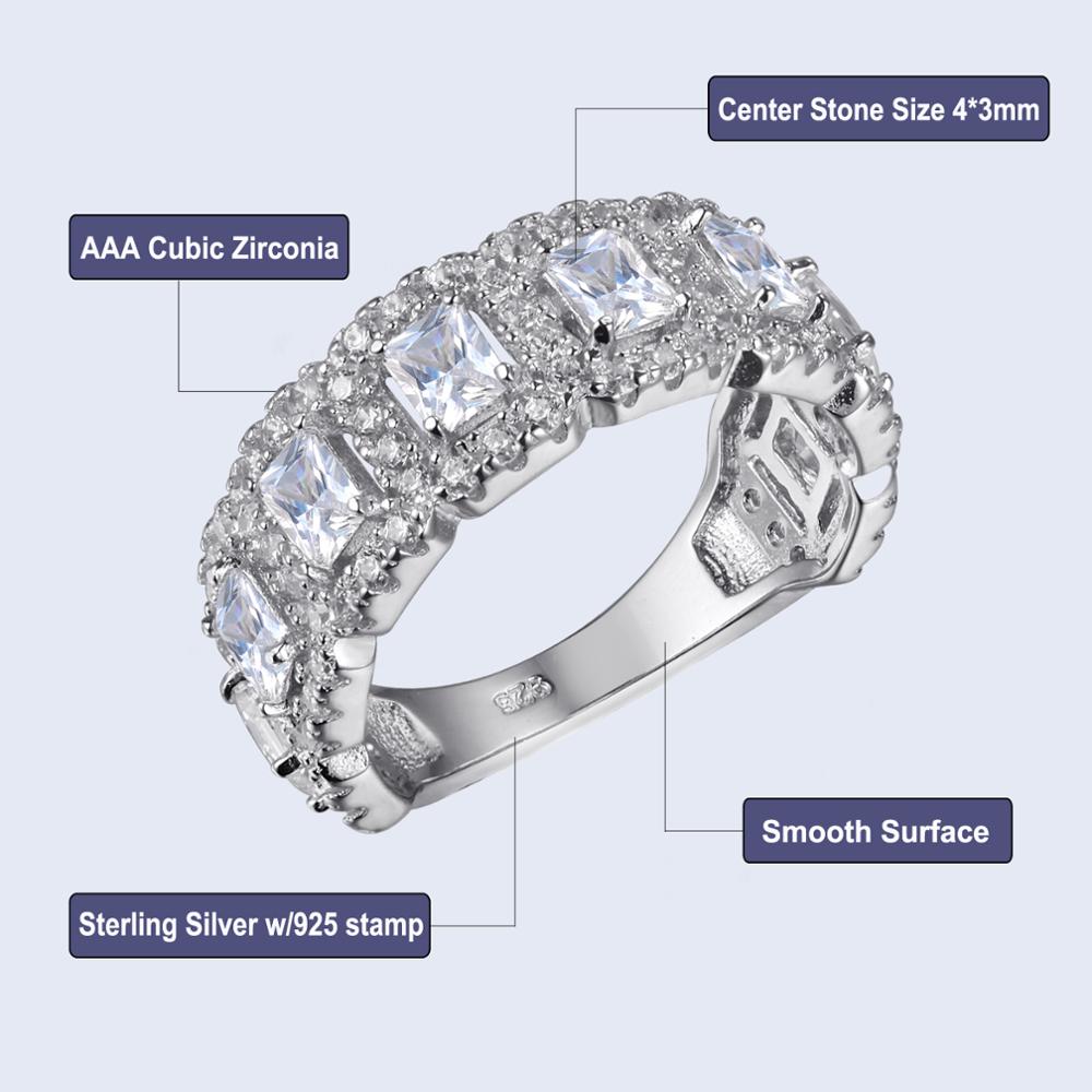 Newshe Solid 925 Sterling Silver Wedding Ring Engagement Band 2 Ct Aaaaa Cz Eternity Classic Sieraden Voor Vrouwen JR4682