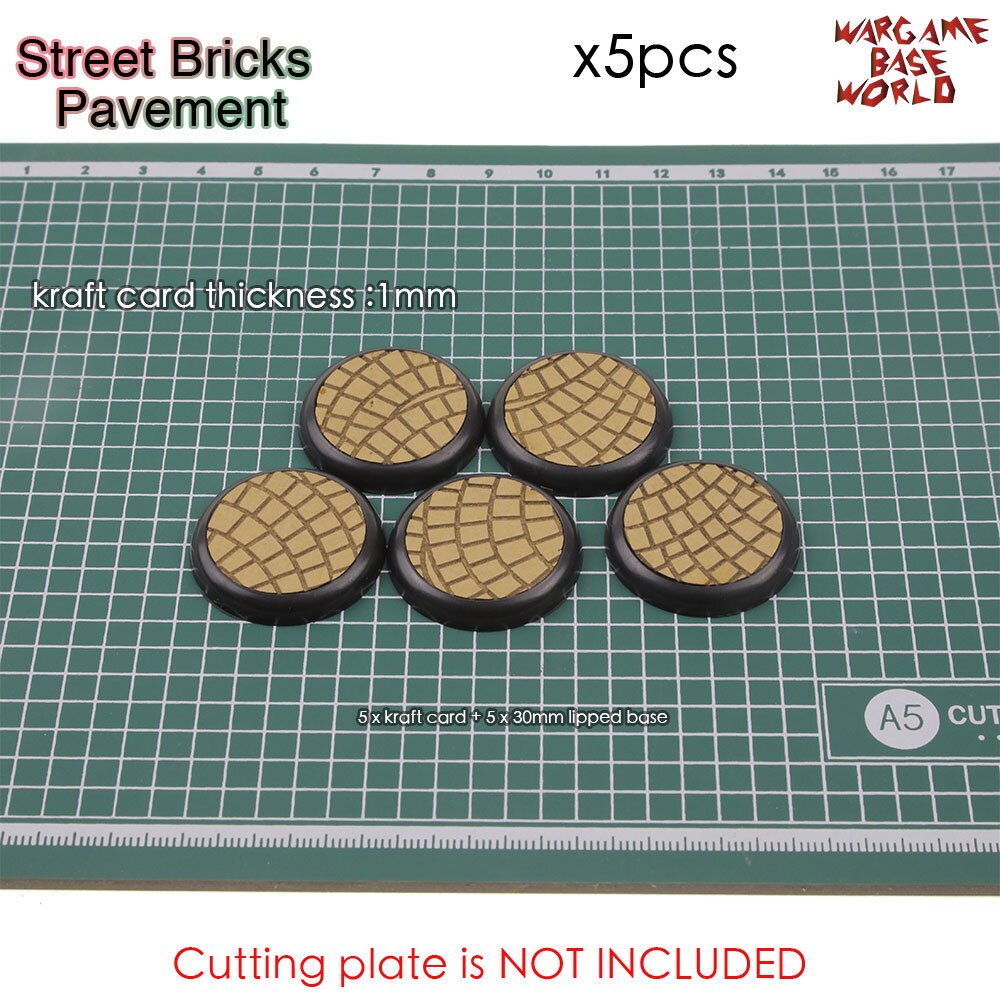 Kraft Card Texture Bases - 30mm lipped bases - Texture Bases for Warhammer