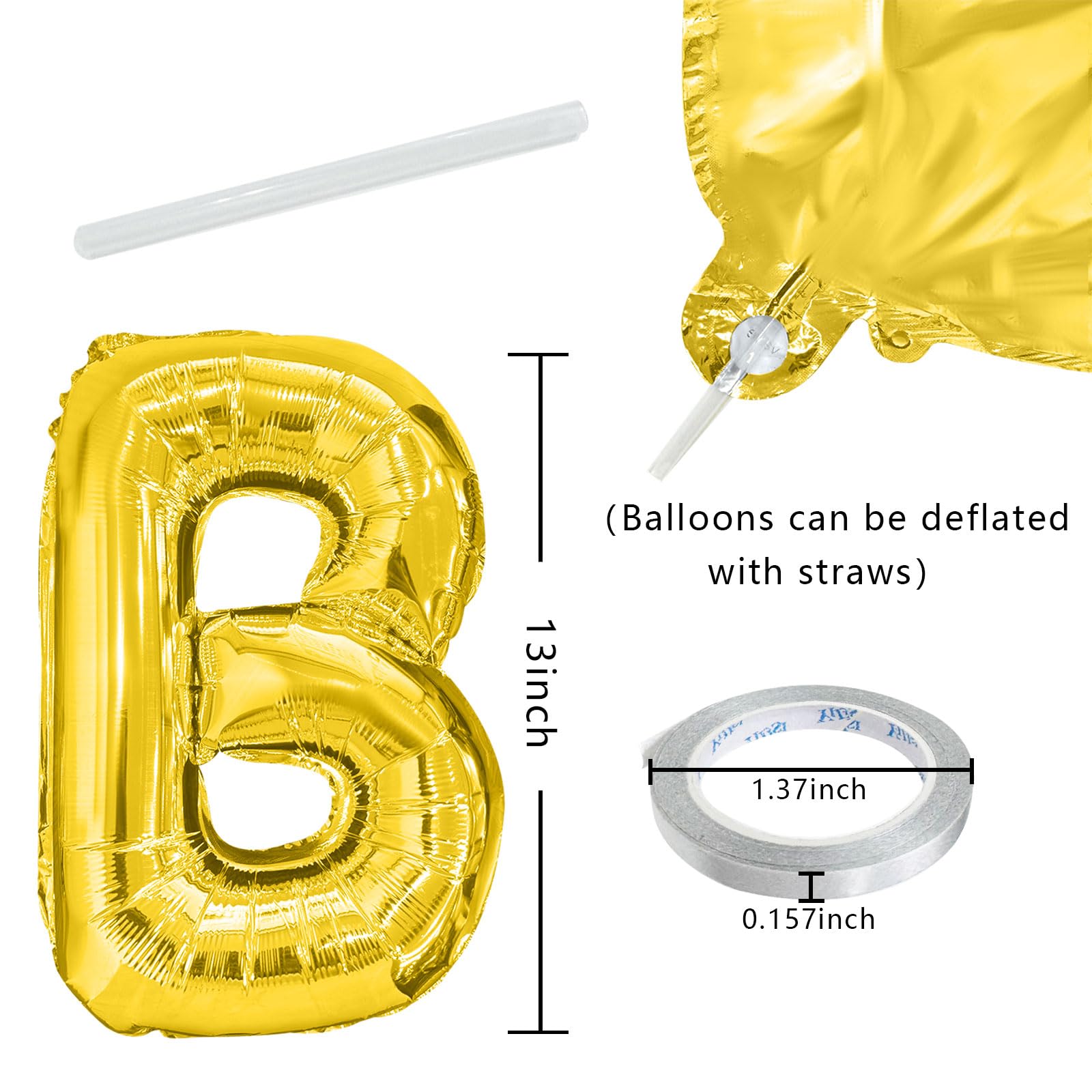 Gullblå bursdagsballong 16 cm foliebokstaver bursdagsskilt banner med bursdagsmotiv til jenter takrenne låve voksne bursdagsdekorasjon