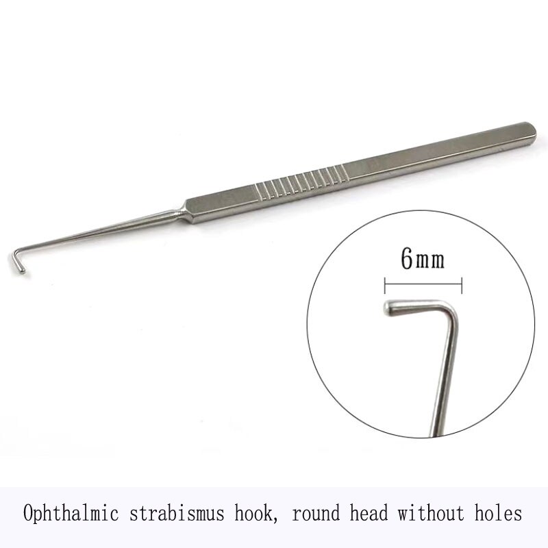 Ophthalmology strabismus hook strabismus pull hook eye pull hook with hole without hole round head flat head pull hook: Brushed Brass