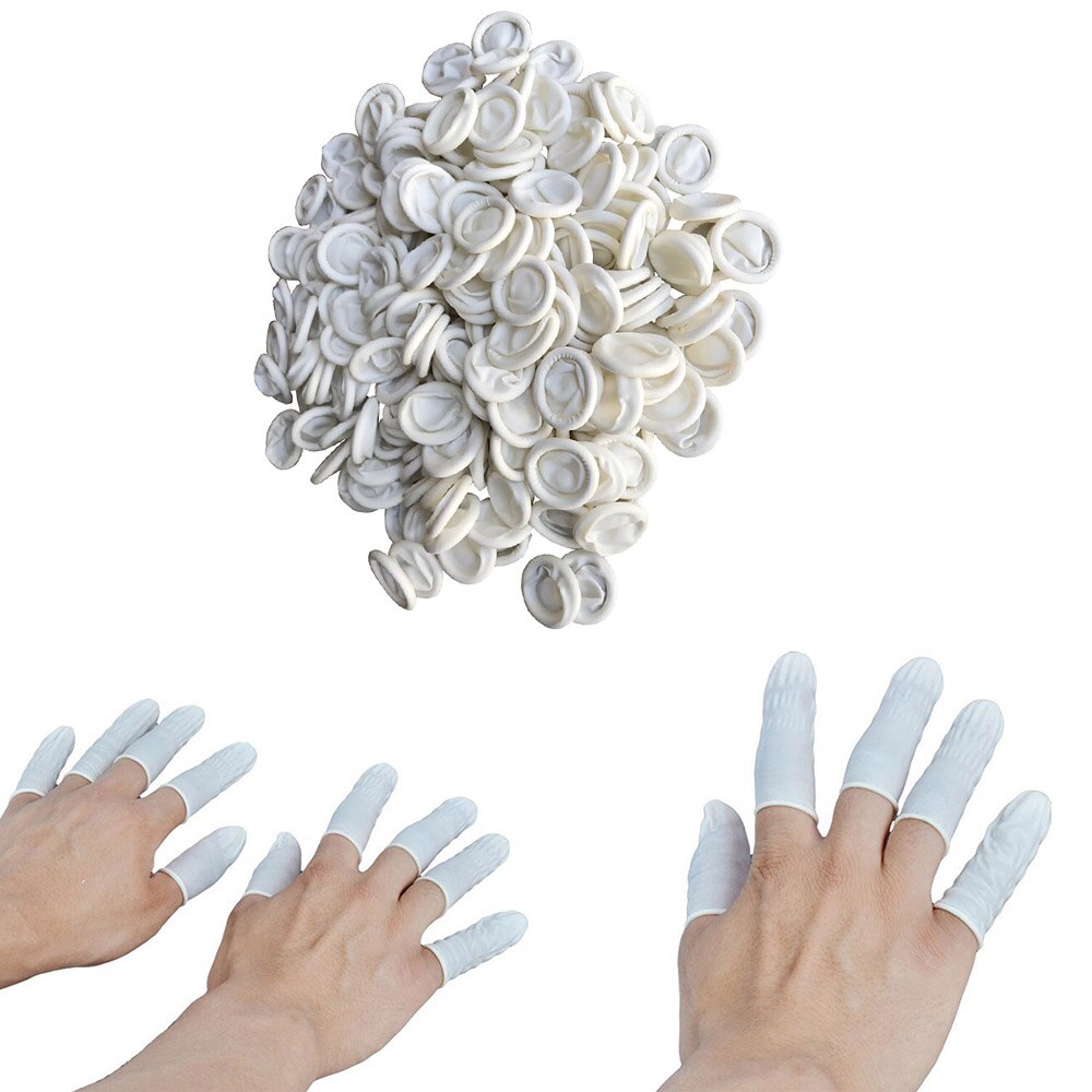 Juegos de cunas desechables de goma de látex para dedos, Protector para puntas del dedo, guantes, utensilio de extensión de pestañas, accesorios, 300/800 Uds.