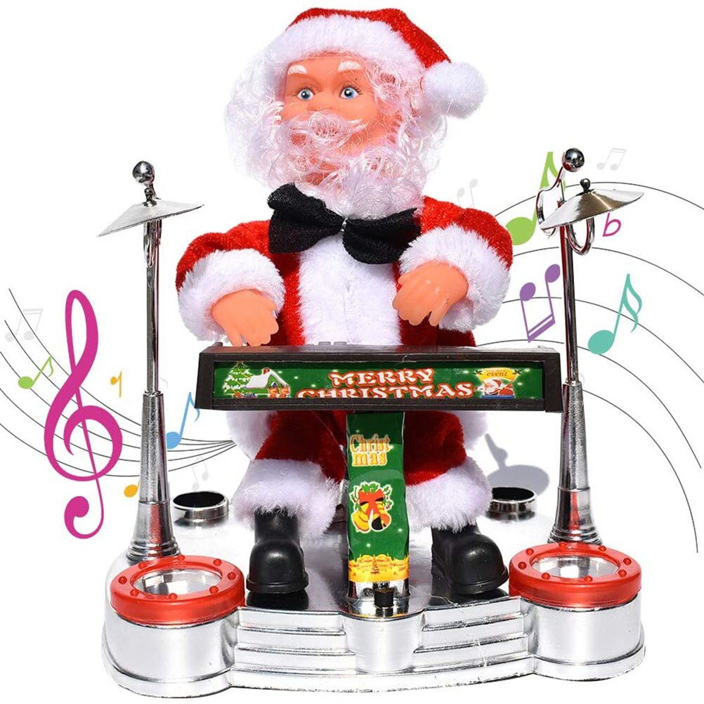 Jul elektrisk musik julemand dukke ornament spille klaver saxofon guitar tromme ornament år børn jul: B