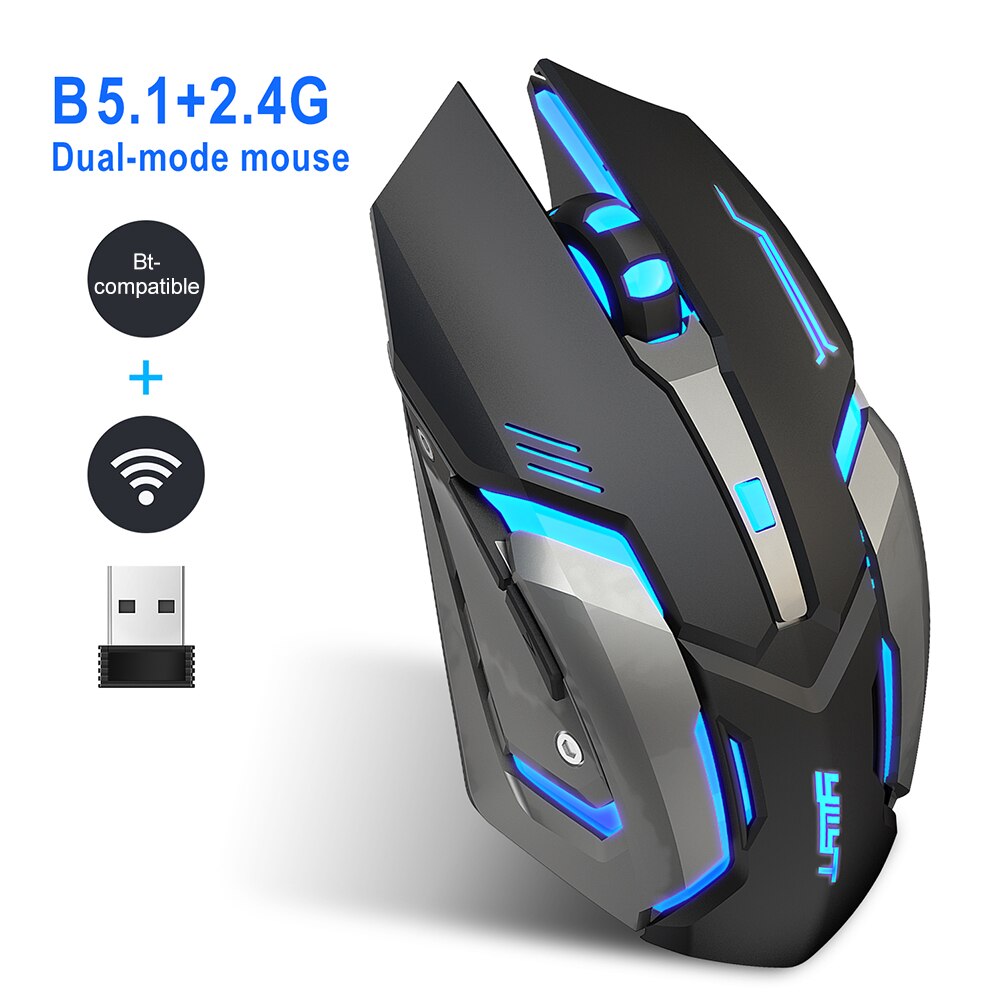 Wireless Mouse RGB Rechargeable Mice Gamer Wireless Computer Silent Mause LED Backlit Ergonomic Gaming Mouse For Laptop PC