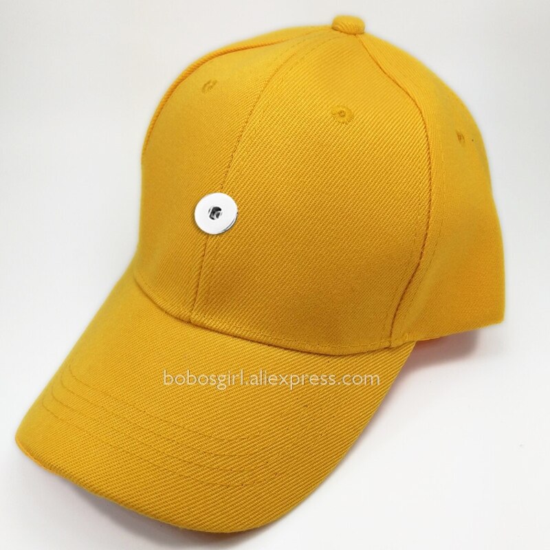 Multicolor sport Baseball 18mm przystawki przycisk czapki DIY biżuteria kapelusze TW206: YELLOW