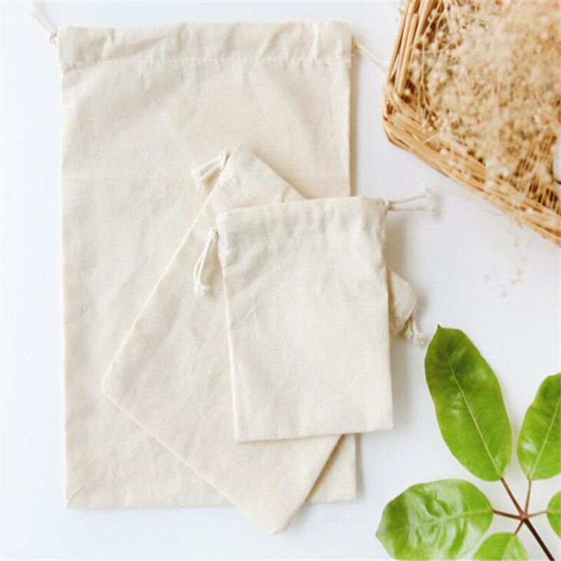 cotton linen canvas bag drawstring bags cloth candy sweets bags home buggy Storage bags CH51