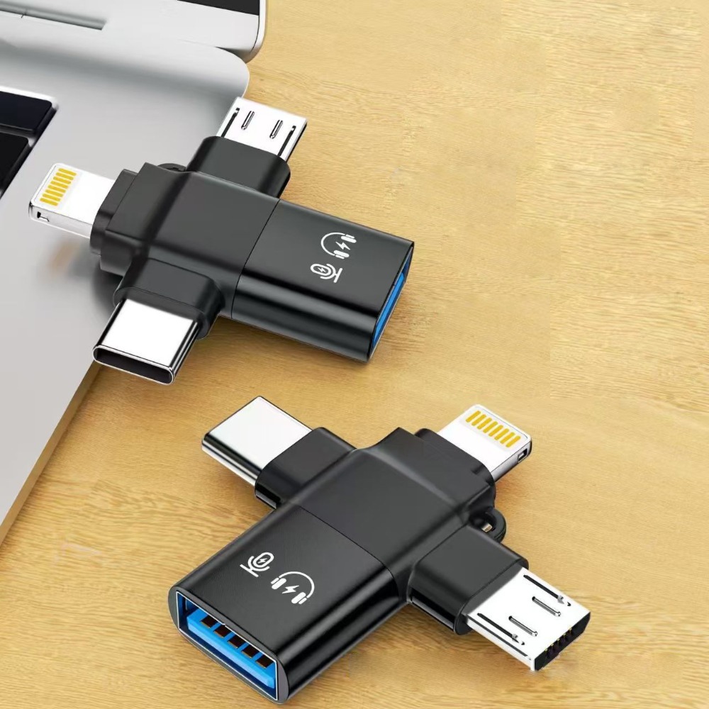 Universal OTG 3-in-1 Adapter Plug Play Schnellladung Datenübertragungskonverter Tragbarer 3-in-1 Typ-C-Adapter