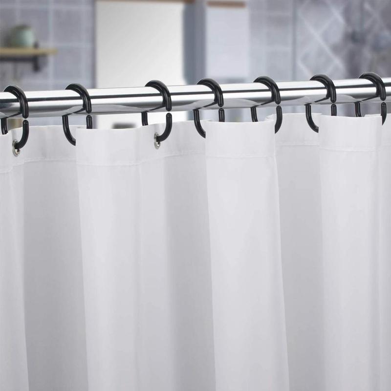 Neue Heiße Vorhang Pole Dusche Stange Haken Aufhänger Weiß Farbe Kunststoff Ring Schlecht Drapieren Schleife Verschluss Vorhänge Hause Verwenden Clips 12Stck
