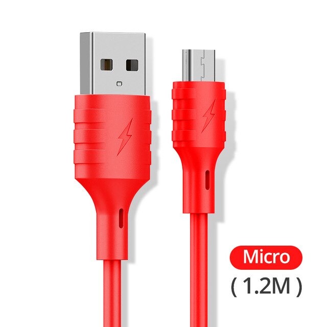 FONKEN kabel robić ładowarki telefonu komórkowego płynny silikonowy kabel USB typu C robić Huawei P30 kumpel 30 kabel mikro USB robić OPPO VIVO: czerwony Micro kabel