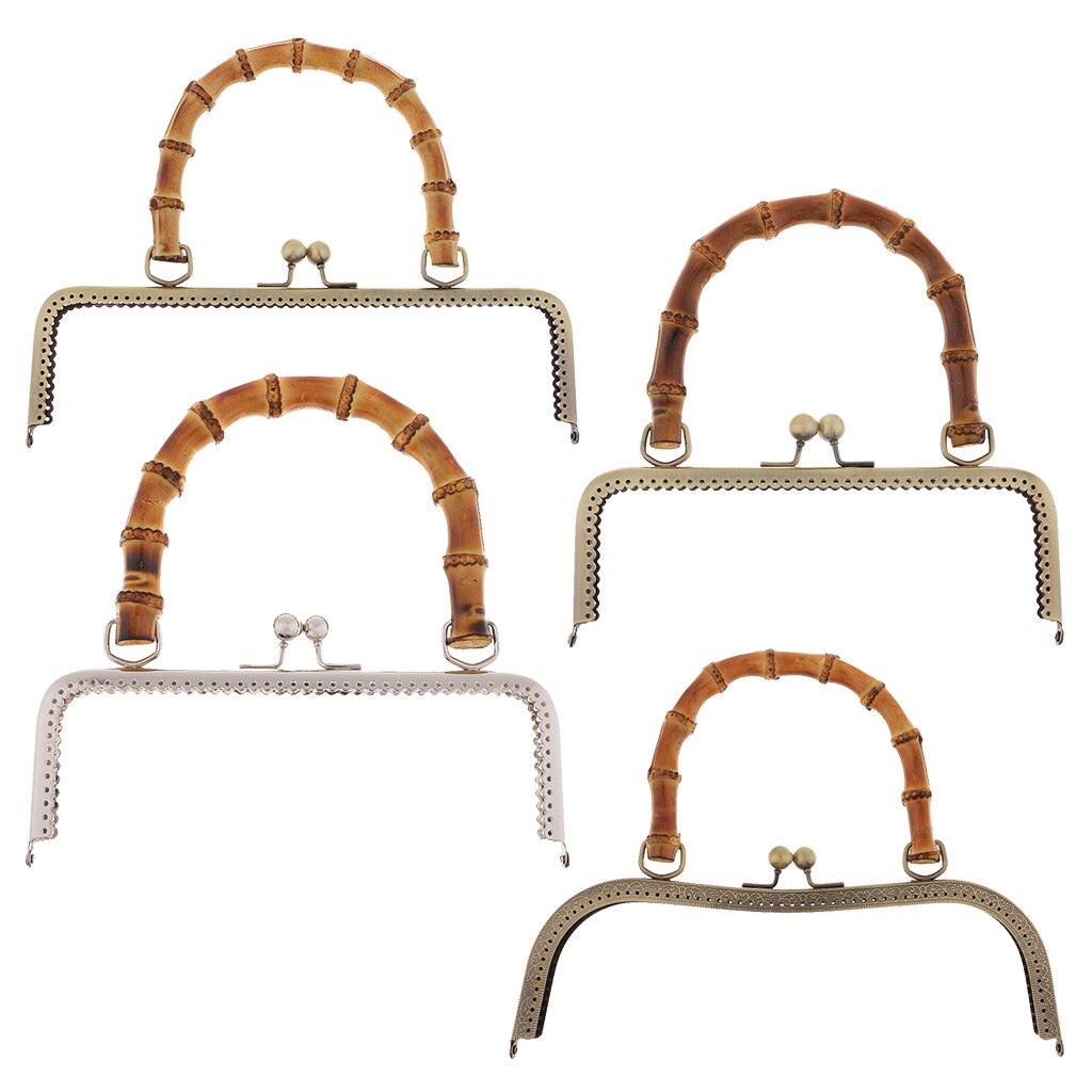 20/25/27cm Metal Purse Bag Frame Kiss Clasp Lock With Bamboo Shaped Handle