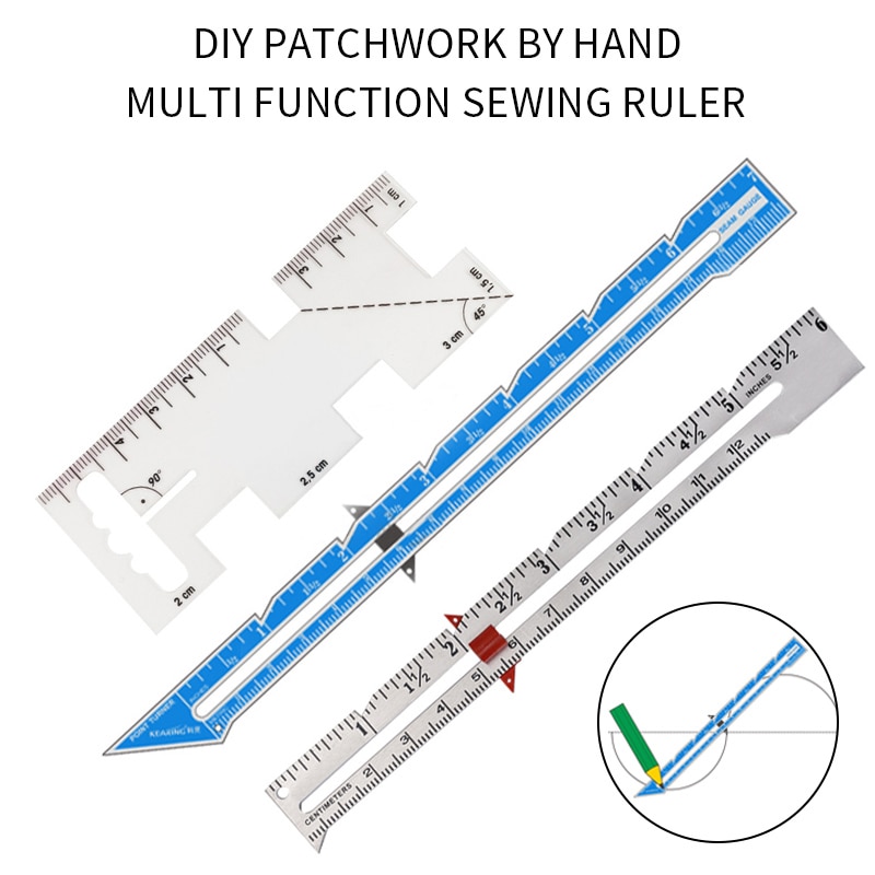Sewing Gauge Sewing Seam Ruler Measuring Gauge Patchwork Quilting Tailor Sizer Helper Tools