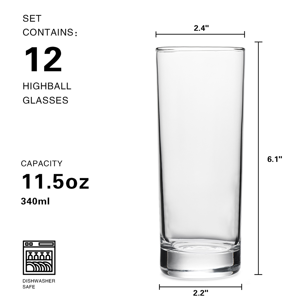 WOTOR 1/2/6PCS Glass Cup Clean Tumbler Drinkware Transparent Tea Juice Milk Coffee Mug Home Water Glasses Straight Beer Mug