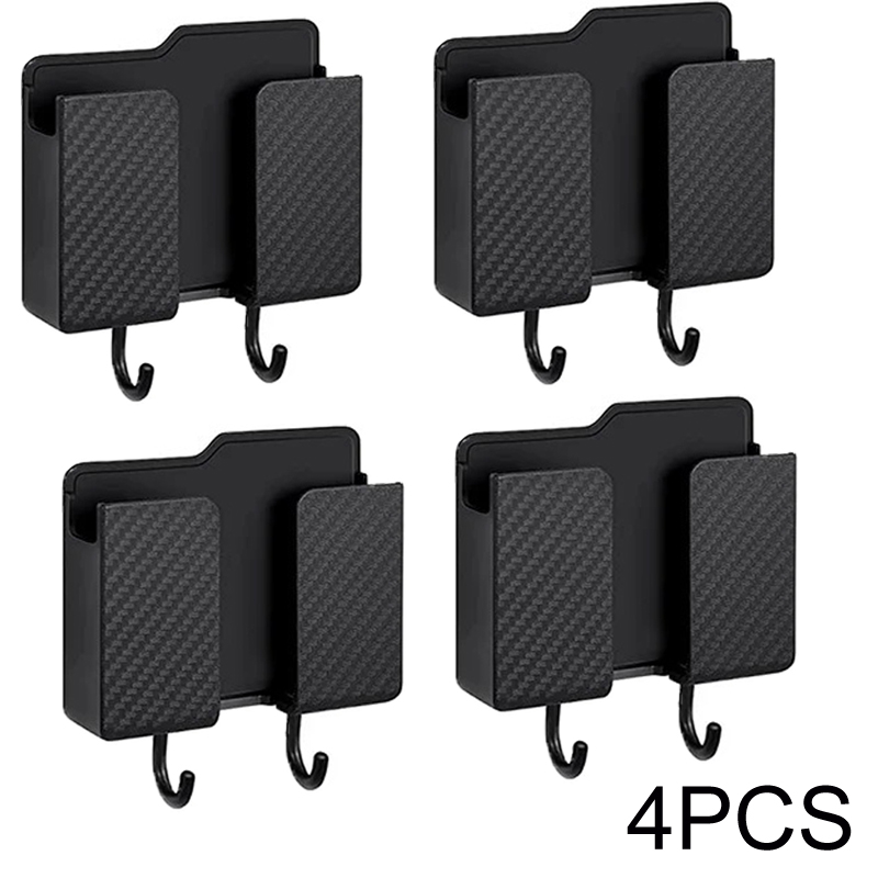 Soporte multifunción para teléfono inteligente, organizador montado en la pared, caja de almacenamiento, gancho para cargador de pared, organizador de cables, soporte de base de carga: Borgoña