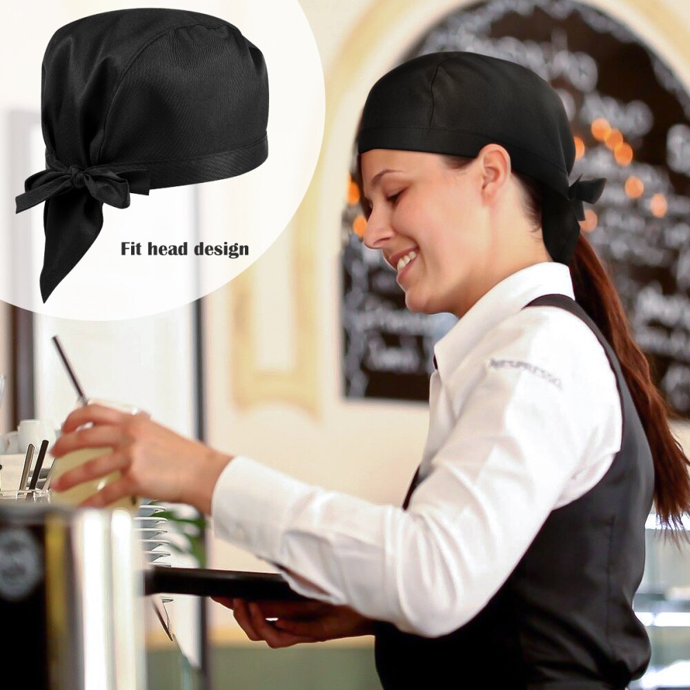 Bestomz pirat kokk hatt servitør uniform cap bakeri bbq grill hatt restaurant kokk arbeid hatt (svart)