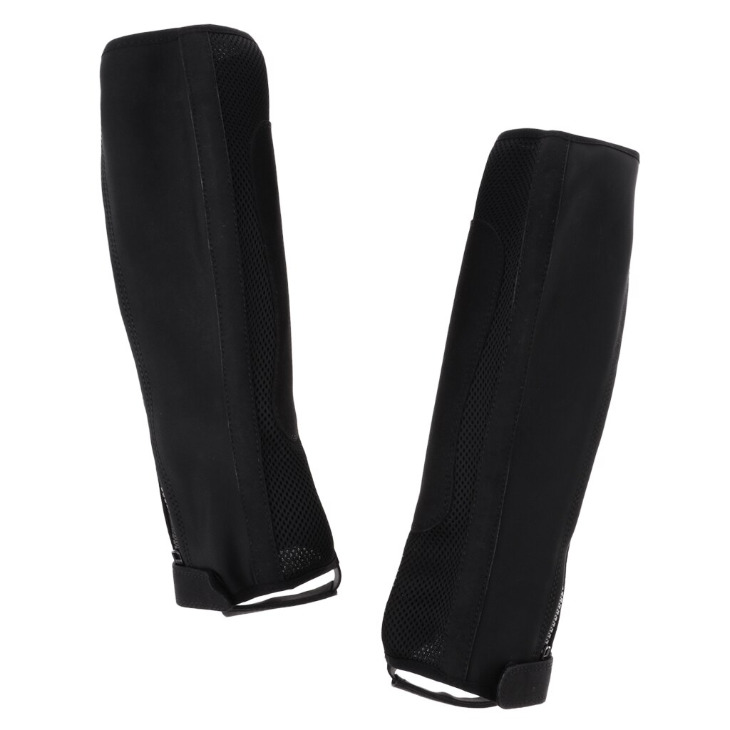Polainas cómodas con broches y cierre de cremallera para hombres, mujeres y niños, protector de piernas deportivo, color negro