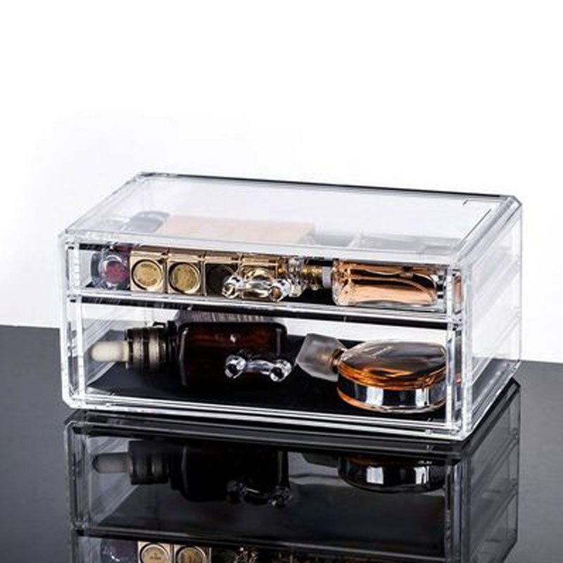 Drawer Makeup Organizer Cosmetics Storage Box Organizador Maquillaje Transparent Plastic Box Lipstick Jewelry Display Stand: S