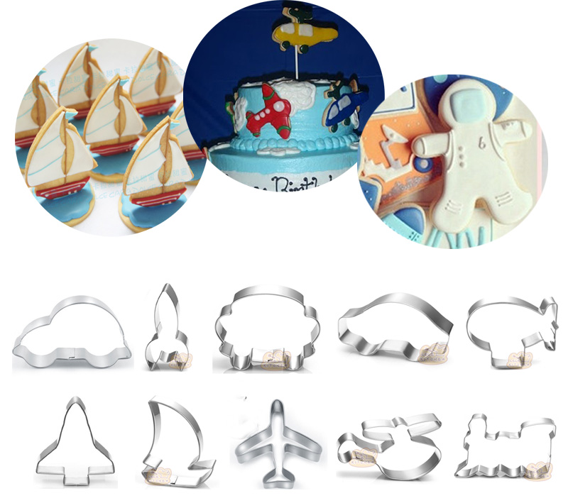 Transport bateau voiture avion acier inoxydable emporte-pièce enfants parti Biscuit moule fondant gâteau pâtisserie décor pâtisserie outil