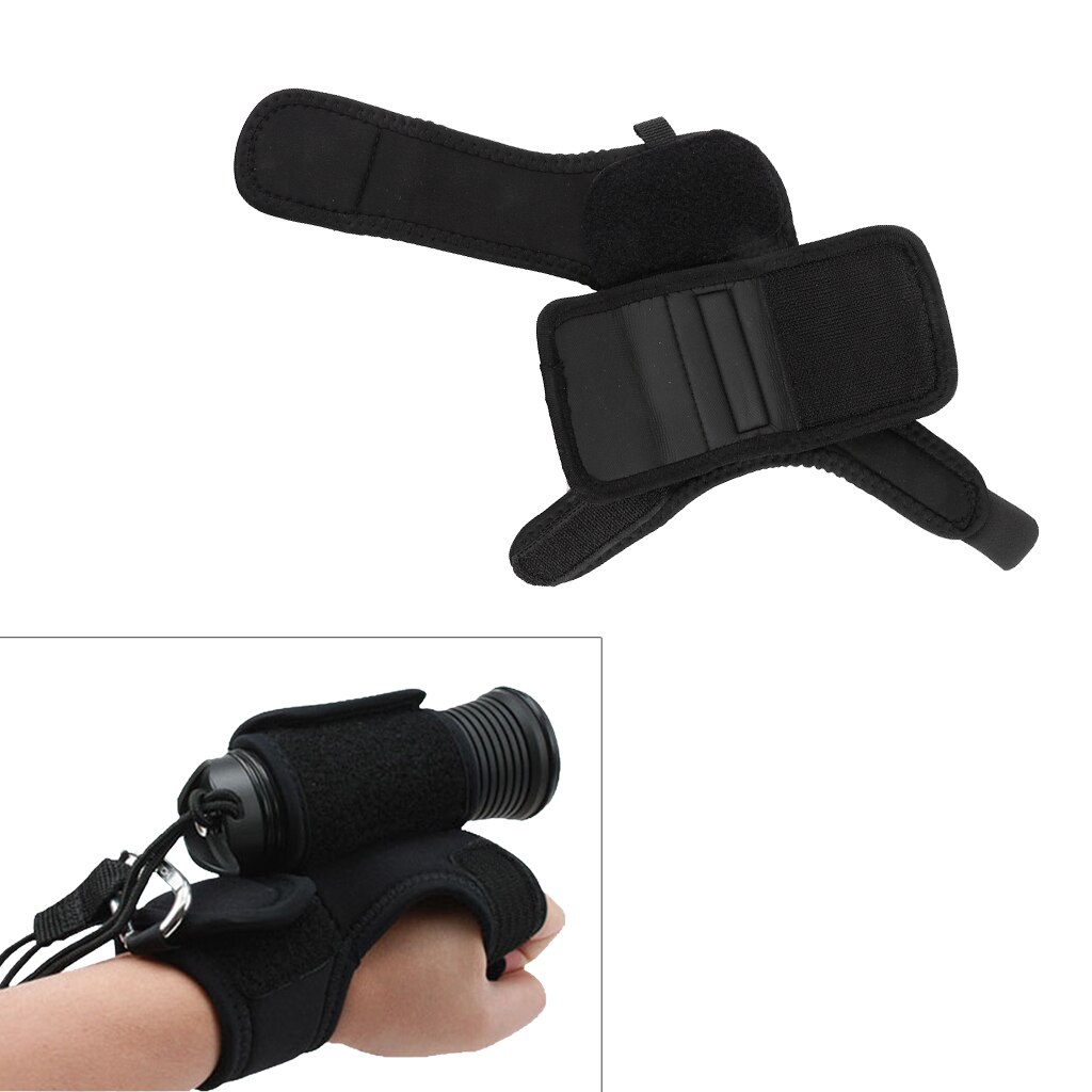 Scuba Diving Dive Underwater Torch LED Flashlight Hand Free Holder Glove Holster Hand Mount