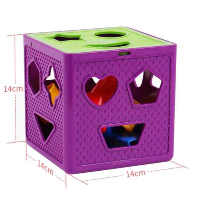 Square Baby Blocks Shape Sorter Toy Blocks Multi Shapes Color Recognition Toys Box