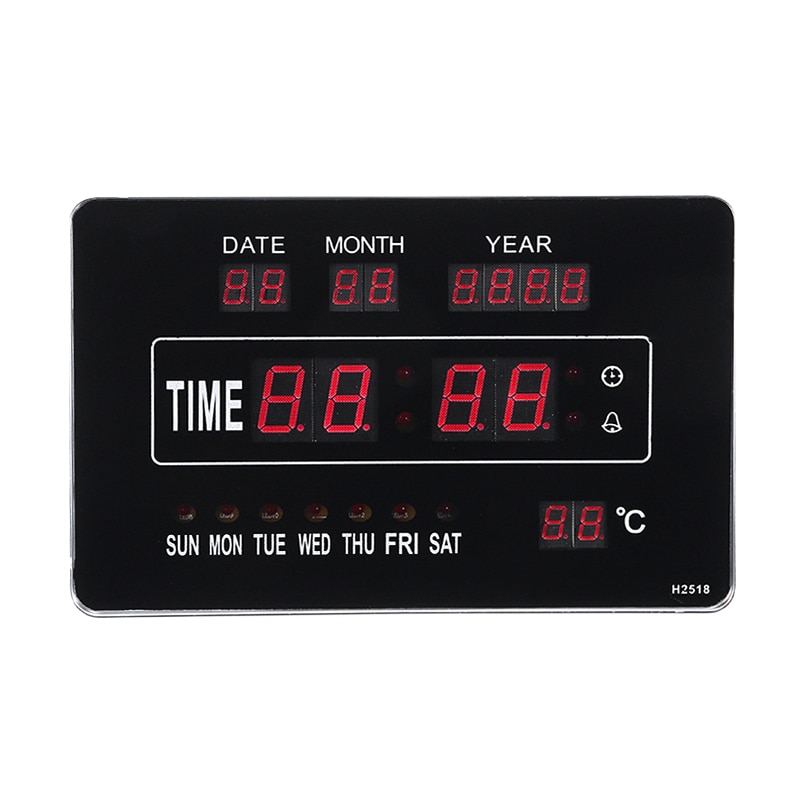 Led digital kalender klokke sanntid temperatur klokke vegg timer automatisk tilsvarende for hjemme stue tv vegg dekor