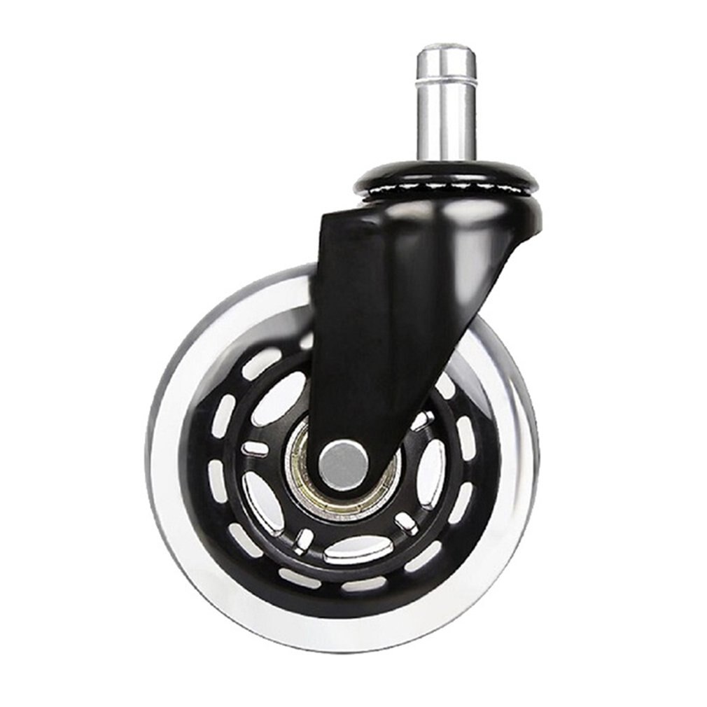 2.5Inch/3Inch PU Wheel Circlip Caster Black Strong Load Bearing Transparent Wheel Office Chair Silent Wheel: Default Title