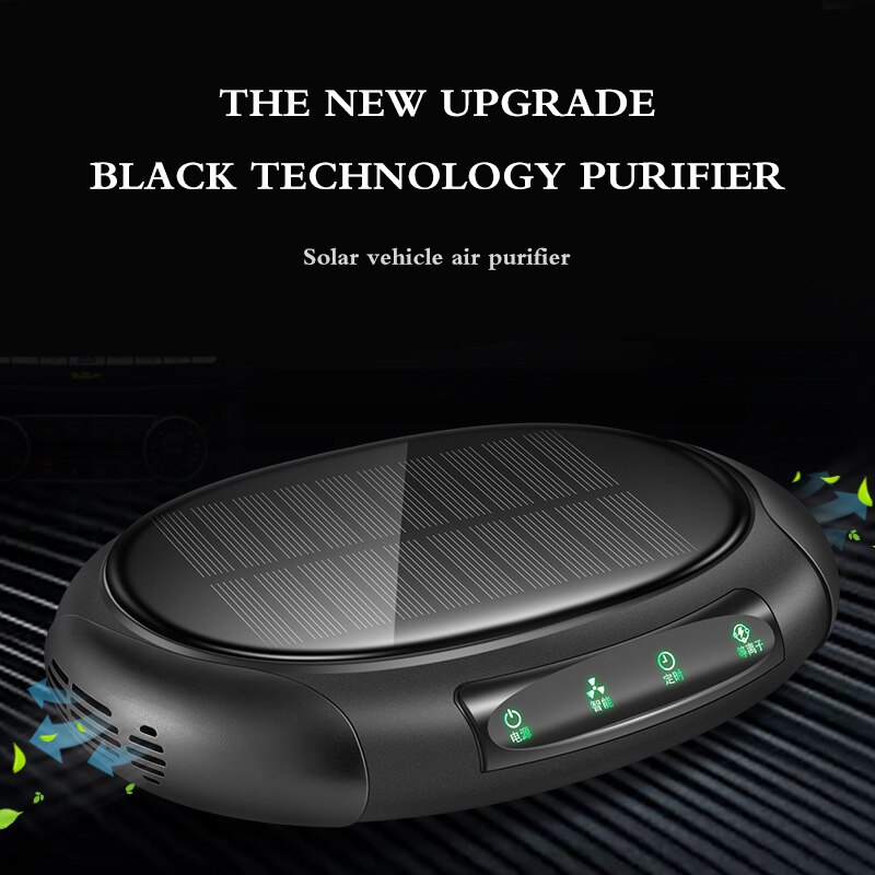 Portable voiture solaire véhicule maison pas de bruit filtre à énergie solaire nettoyant Purifier ozoniseur éliminateur d'odeur Anion purificateur d'air