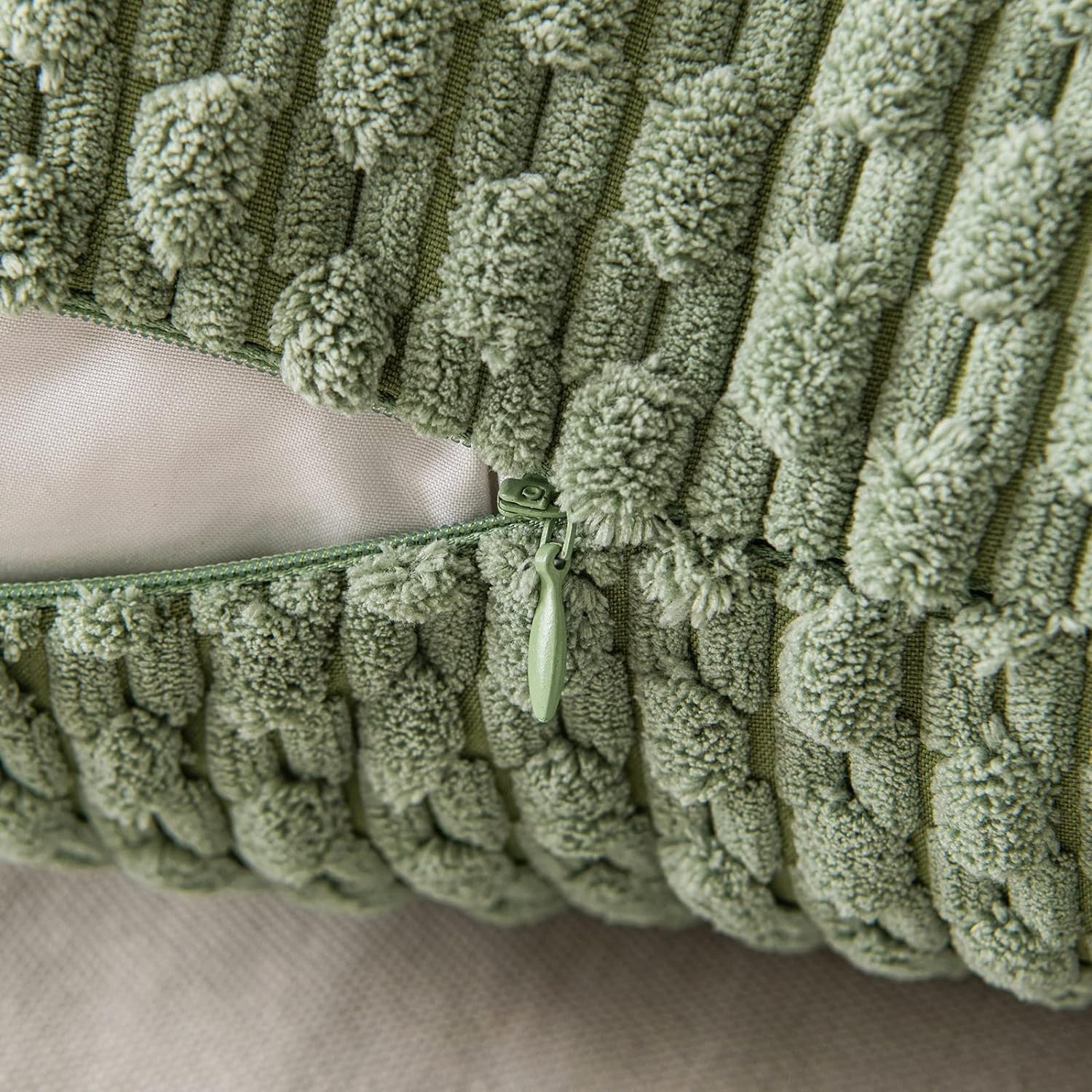 Housse de coussin rayée taies d'oreiller en velours côtelé vert oreillers décoratifs pour canapé 18x18 pouces jeter oreiller ferme décor à la maison 1 pièces